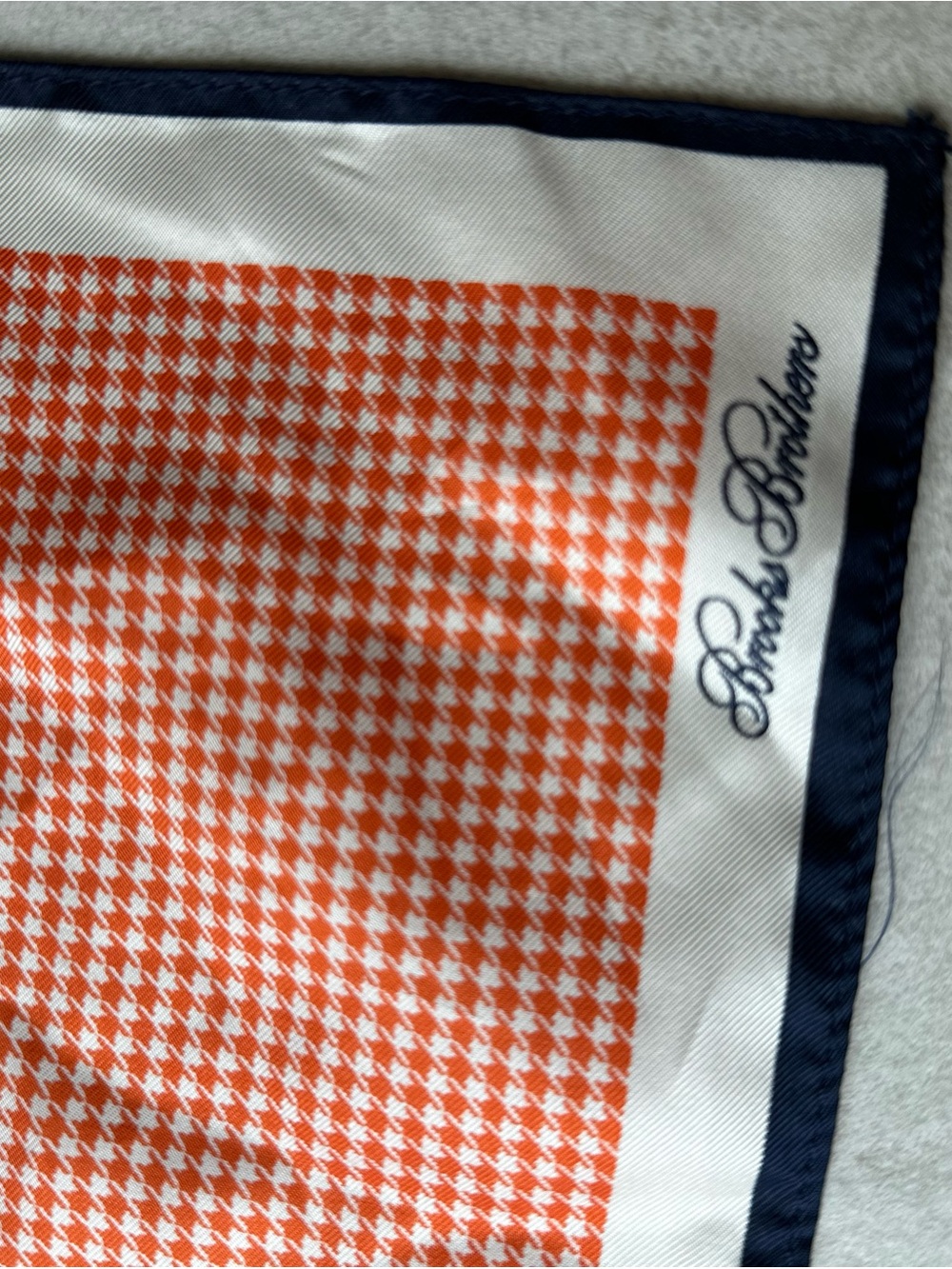 Women Orange Houndstooth Bottoms Accent Scarf